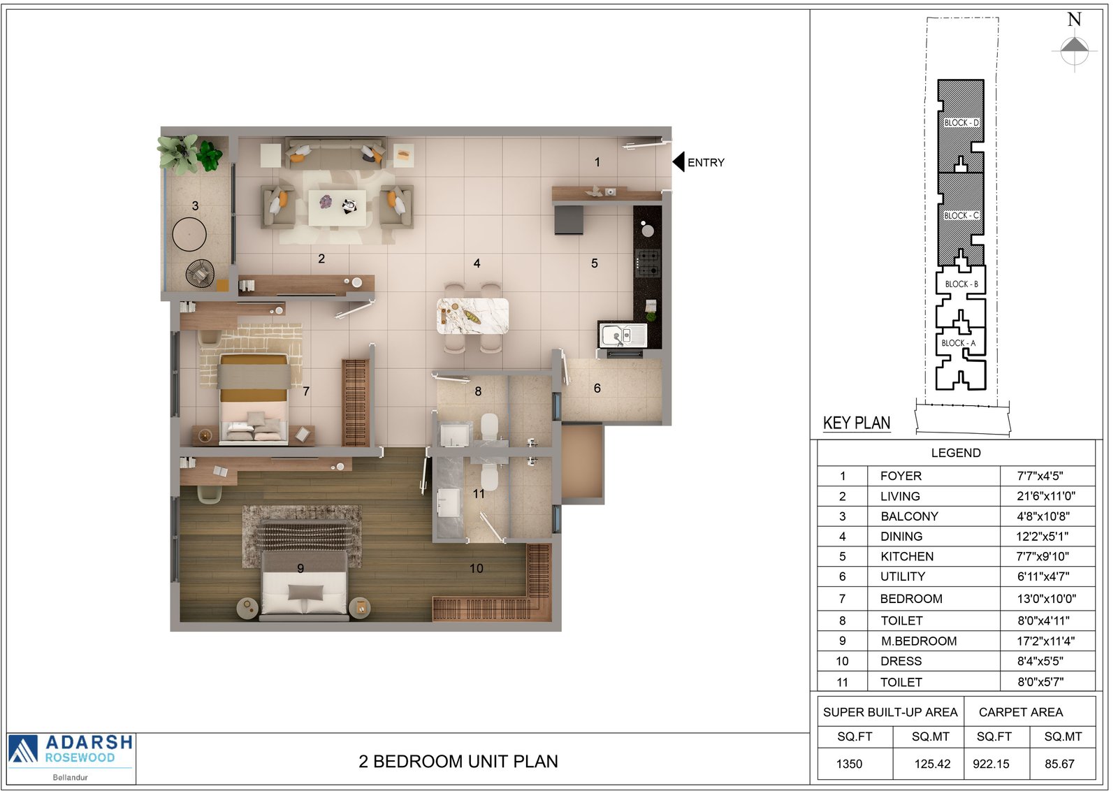 Adarsh Rosewood Floor Plan