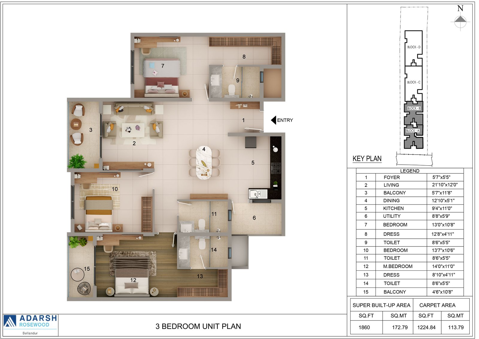 Adarsh Rosewood Floor Plan