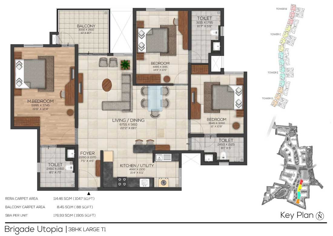 Brigade Cornerstone Utopia Floor Plan