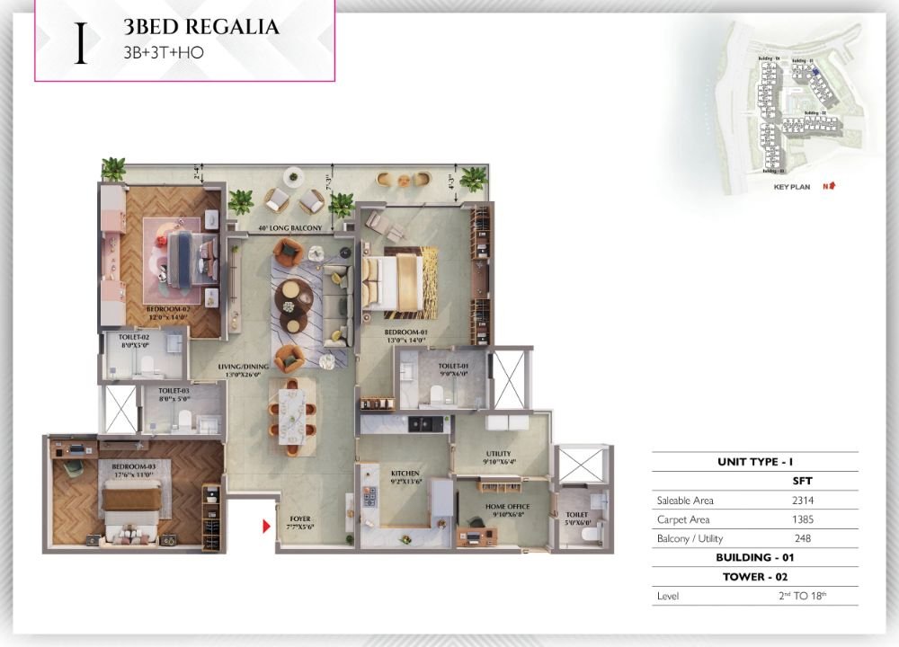Prestige Raintree Park Phase - 1 Floor Plan