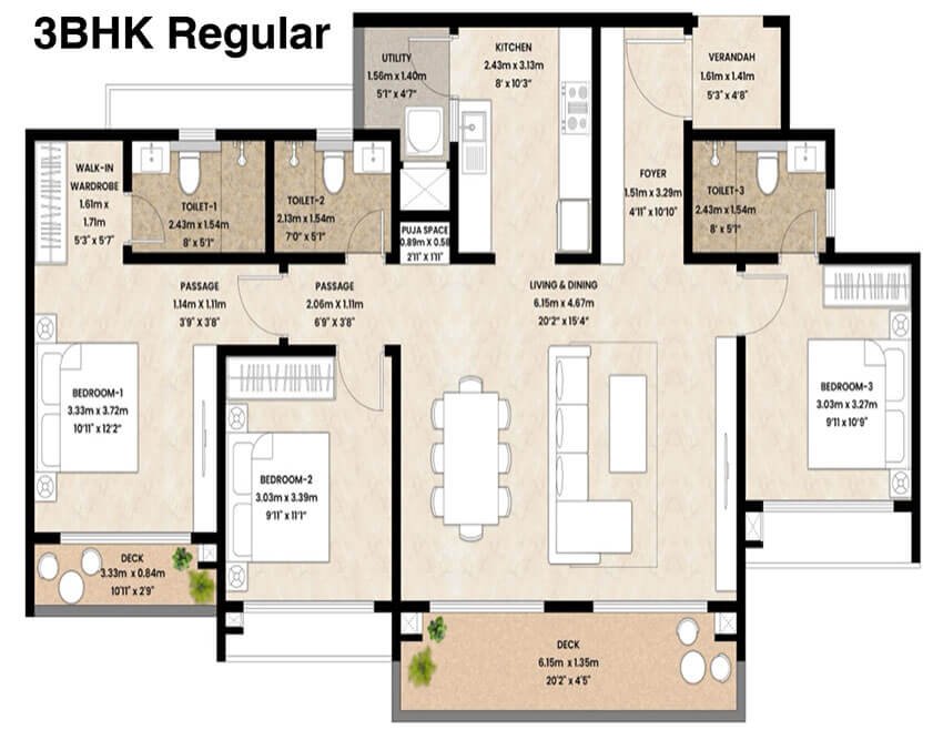 Mahindra Blossom  Floor Plan