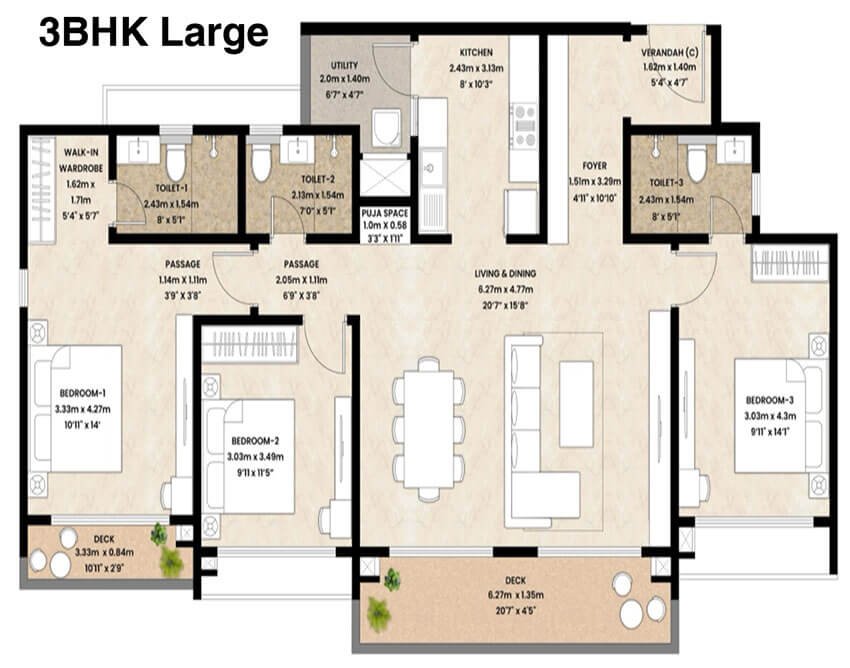 Mahindra Blossom  Floor Plan