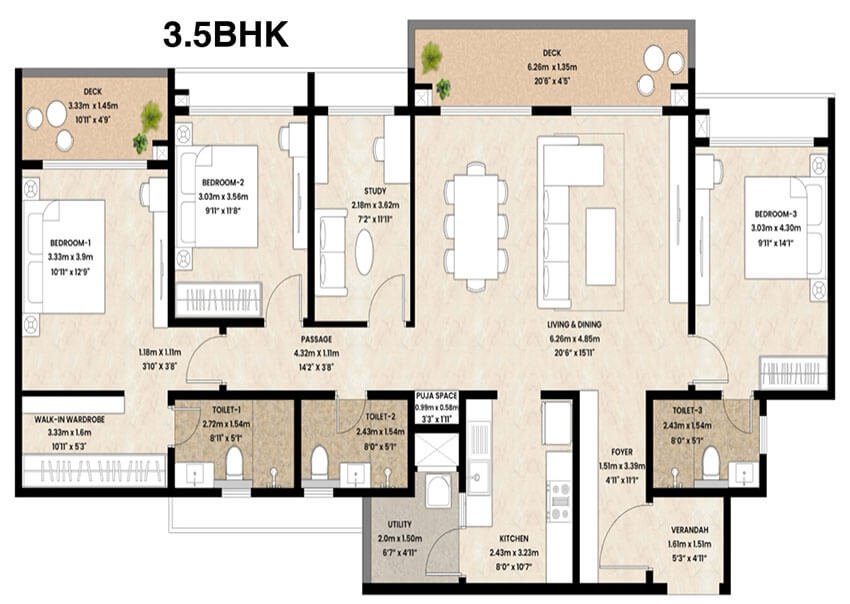 Mahindra Blossom  Floor Plan