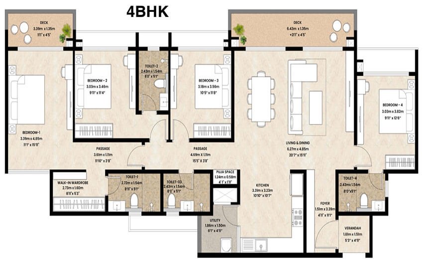 Mahindra Blossom  Floor Plan